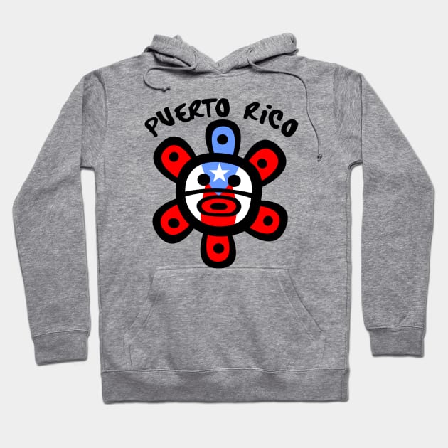 Puerto Rico Taino Sun Boricua Flag Hoodie by bydarling